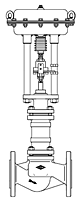 Product Image- 446 Straightway Control Valve<br>with Pneumatic Actuator DP 32-34 Product Image- 446 Straightway Control Valve<br>with Pneumatic Actuator DP 32-34